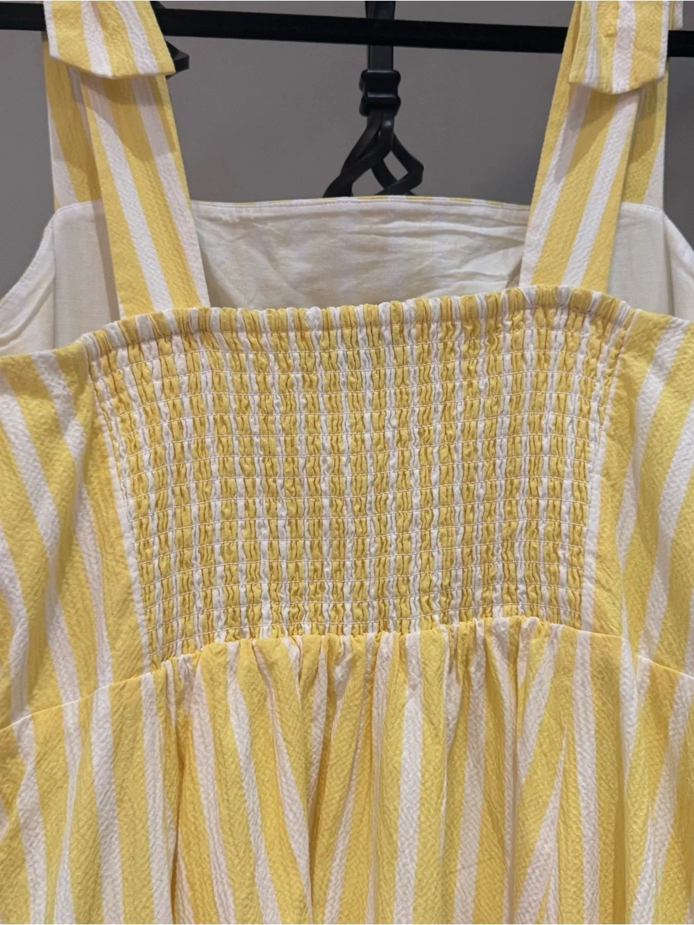 Kate Spade yellow and white striped A-lined midi dress - Picture 6 of 8